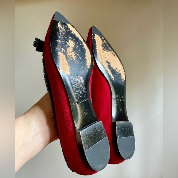 Marc By Marc Jacobs Red Suede Ribbon Flats - Picture 10 of 12